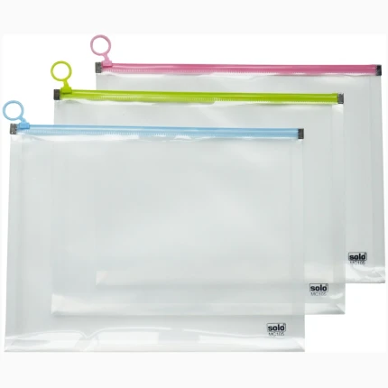 Clear Bag with Zipper - Yellow