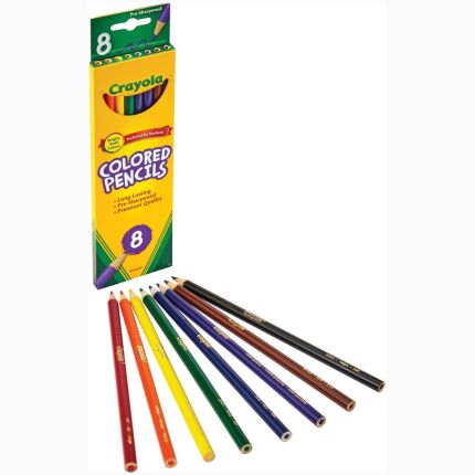 Crayola 8 Ct  Colored Pencils . Long
