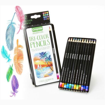 Crayola Signature 12 Ct Tri-Color Pencils W/Tin
