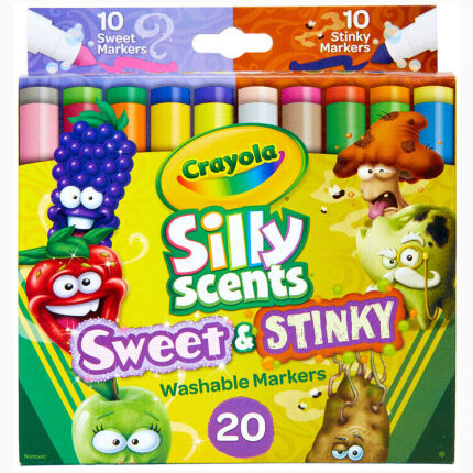 Crayola 20 Ct Silly Scents Sweet&Stinky Washable Broad Line Markers