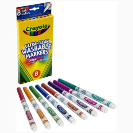 Crayola 8 Ct,Ultra Clean Washable Bold Colors,Fine Tip,Color Max Markers