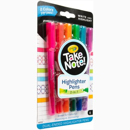 Crayola 6Ct.Take Note Write & Highlight Pens