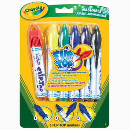 Crayola 6 Ct Flip Top Markers