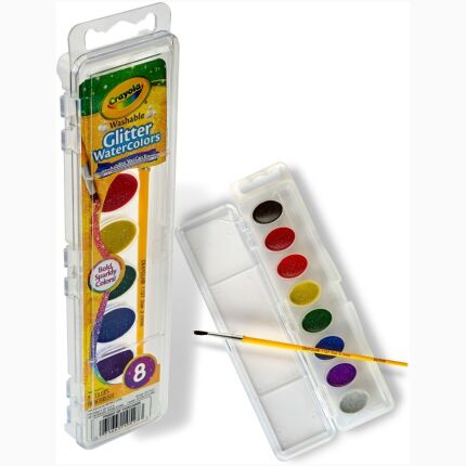 Crayola 8 Ct Washable Watercolor Pans,Glitter Colors