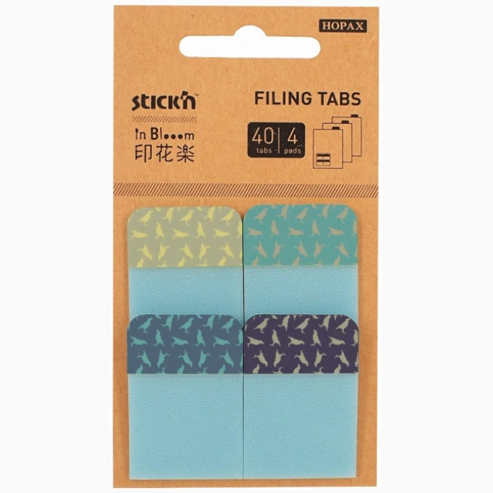 In Bloom Filing Tabs 38X25Mm.20Mmx4 Pads - Image 1