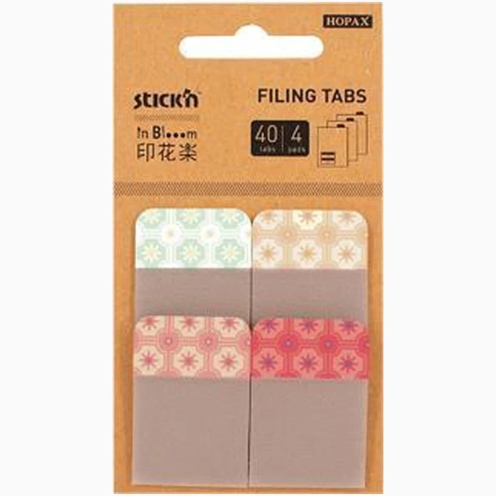 In Bloom Filing Tabs 38X25Mm.20Mmx4 Pads - Image 1