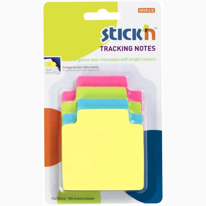 Tracking Notes 70.2*70.2Mm 4Pads Neon Mixed - Image 1