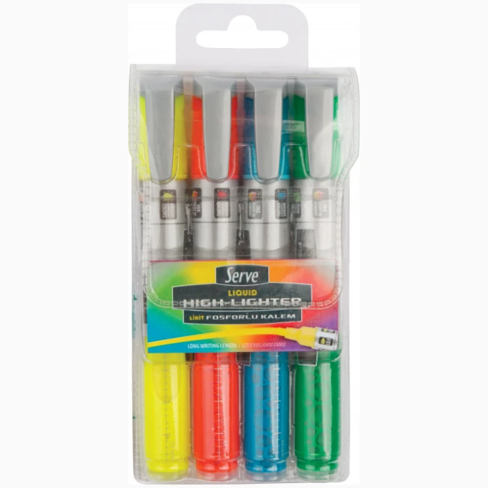 Serve Liquid Highlighter 4 Pcs In Pvc Vallet - Image 1