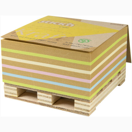 Kraft Cube 3X3 400 Sheets Cube Kraft & Recycled Mix