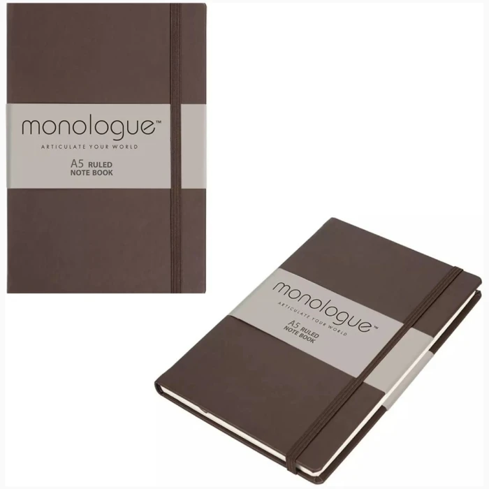 Manologue Ruiled Note Book A5 96L-Brown - Image 1
