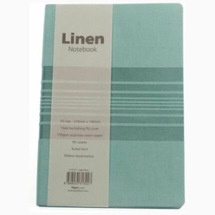 Linen Notebook 96Sheets A6 Light Blue