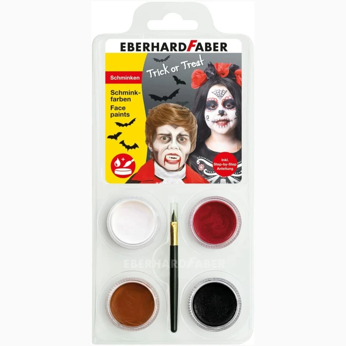 Face Paints Set Dracula Skull With 4 Colors Approx 4 G 1 Brush - Image 1