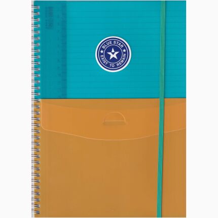 Note Book Blue Star With Pocket+Ruler A4