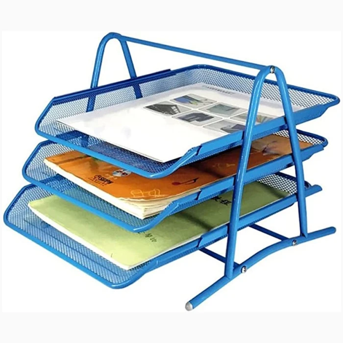 Three-Tiered File Tray Dark Blue - Image 1