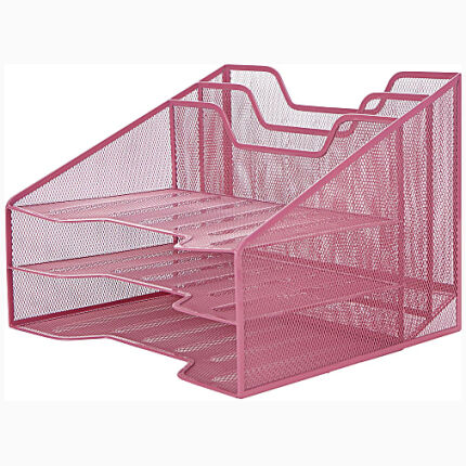 Mesh File And Tray Store Pink