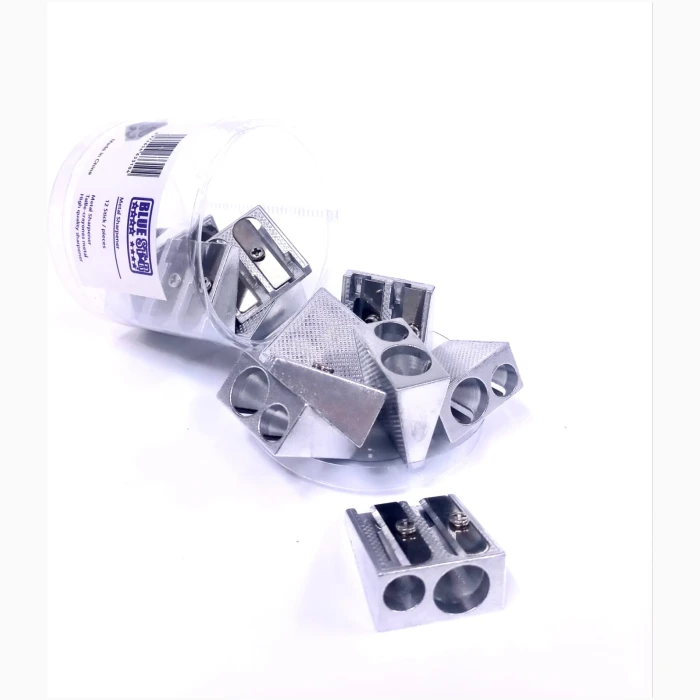 Metal Sharpener 2 Hole Plastic Drum 12 Pcs - Image 1