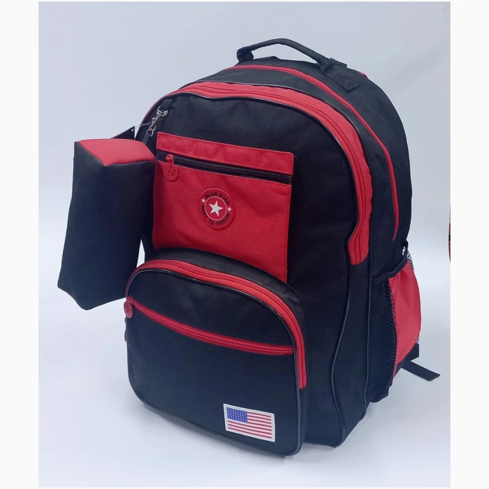 Large Backpack With 2 Zips And A Pencil Case - Image 1