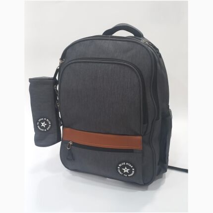 Large Backpack With 2 Zips And A Pencil Case