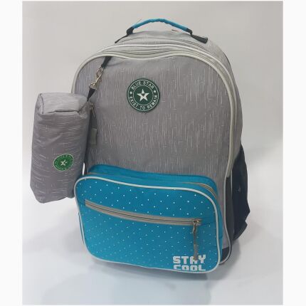 Large Backpack With 2 Zips And A Pencil Case