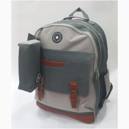 Large Backpack With 2 Zips And A Pencil Case