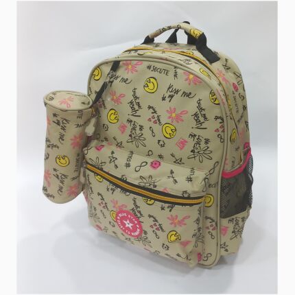 School Bag 1 Zippers Large P.Case Follow My