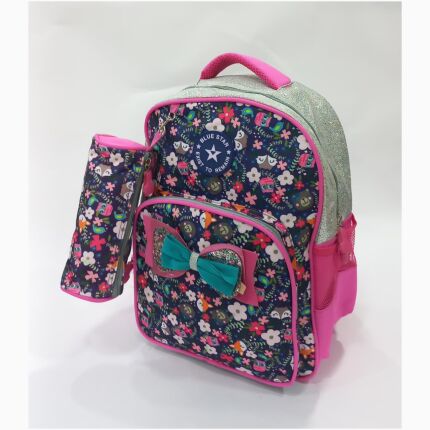 School1 Bag With Birds1 Zippers P.Case