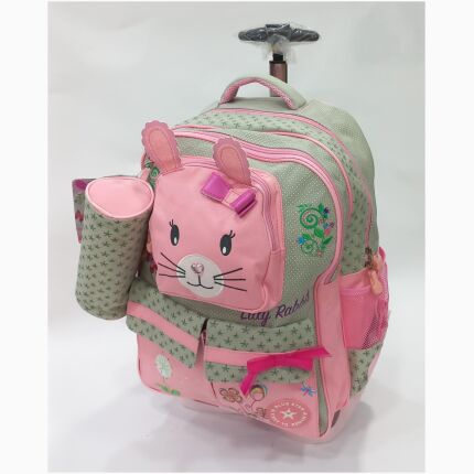 School Bag 2 Zippers Large/Trolley P.Case Rabbit 2