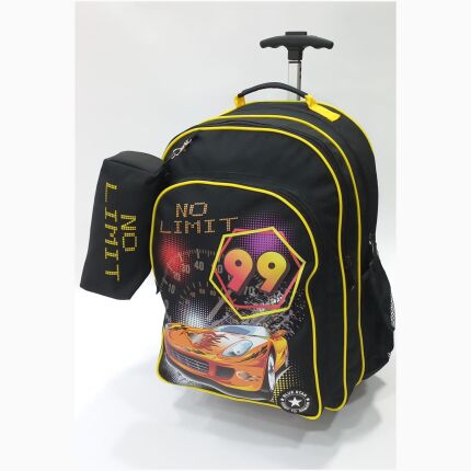 School Bag 2 Zippers Large Trolley P.Case Car 99