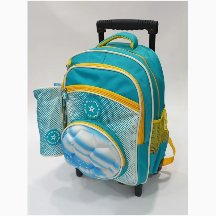 School Bag 1 Zippers Small/ Trolley P.Case Football - Image 1