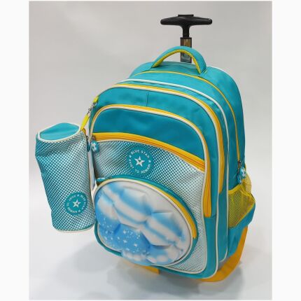 School Bag 2 Zippers Large/Trolley P.Case Football
