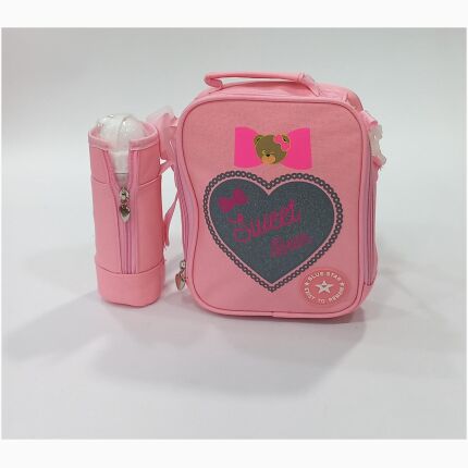 Lunch Bag Small Love Heart Pink