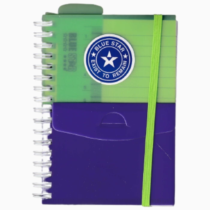 Note Book Blue Star With Pocket+Ruler A6 - Image 1