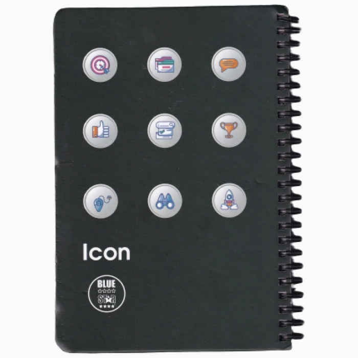 Icon Twin Wire Note Book A5 - Black - Image 1