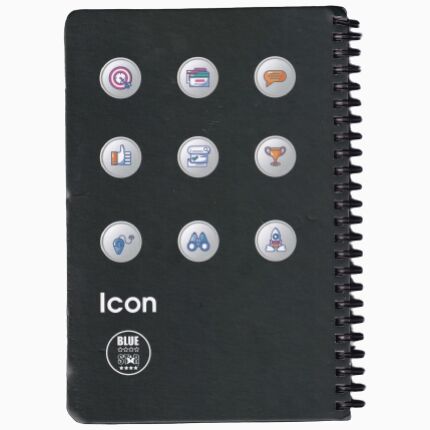 Icon Twin Wire Note Book A6 - Black