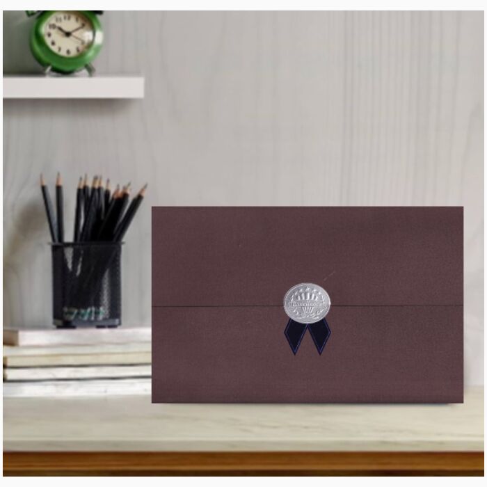 Certificate Cover Selver Foiledroyal Brown - Image 1