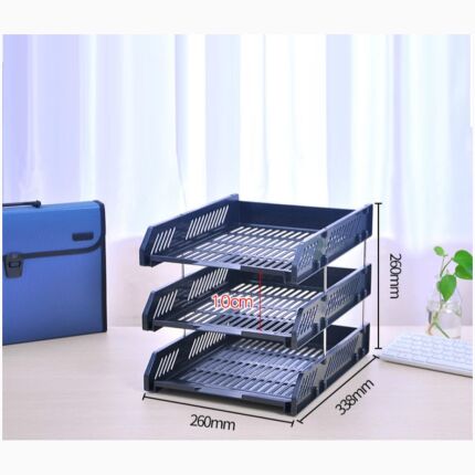 Plastic Basket 3 Shelf Black