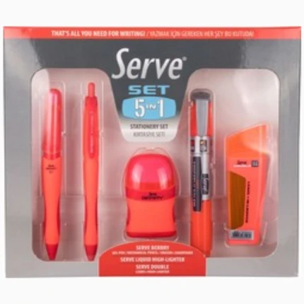 Serve Double 5 Pcs In 1 Red color