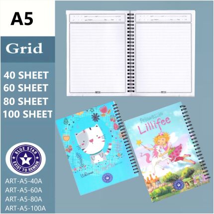 Spiral Note Book 80 Sheets A5 (2 Pcs)